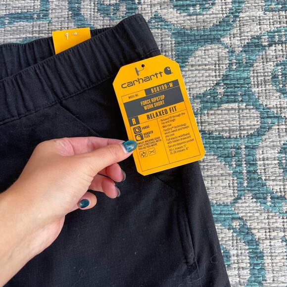 Carhartt Women's B56189 Force Ripstop Work Shorts Black - Size XL - Picture 5 of 11